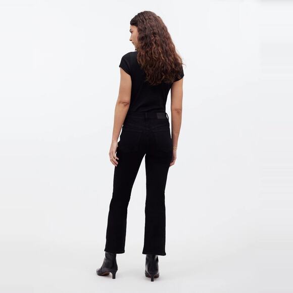 NEW Madewell Mid-Rise Kick Out Crop Jeans Womens size 25 Petite Black Rinse - Picture 4 of 12